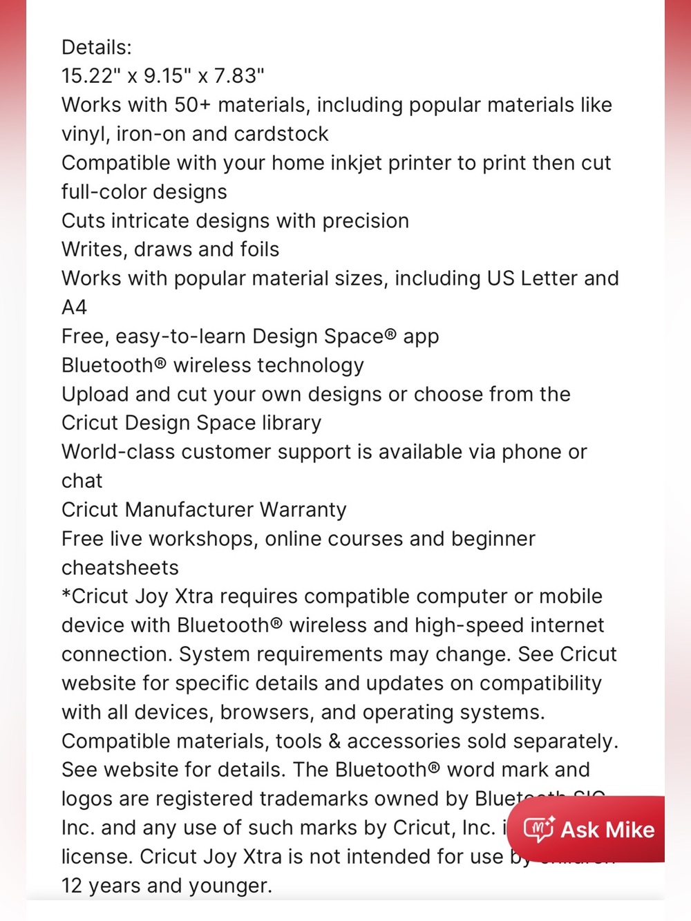Cricut Joy Extra Smart Cutting machine - Picture 7 of 10
